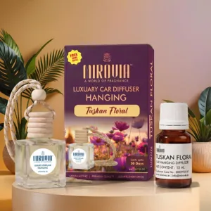 Mirovia Luxuary Car Perfume Hanging Pod | 8ML + 15ML Refill Extra | Tuskan Floral